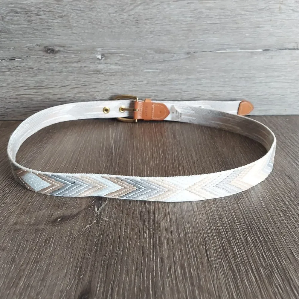 J Crew Chevron Pattern Belt Medium EUC - Picture 2 of 7